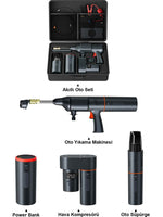 iTing Araç Otomobil Akıllı Set Araç Yıkama Araç İçi Süpürge Araç Lastik Şişirme Akü Takviye Seti