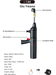 iTing Araç Otomobil Akıllı Set Araç Yıkama Araç İçi Süpürge Araç Lastik Şişirme Akü Takviye Seti