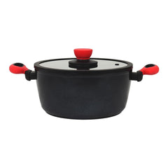 Leggno Colorgy Diamond Pro Derin Tencere 20 cm Kırmızı Kulp