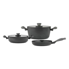 Leggno Colorgy Diamond Pro Gri 5 Parça Tencere ve Tava Seti