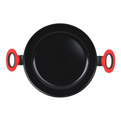 Leggno Colorgy Diamond Pro Sığ Pilav Tenceresi 24 cm Kırmızı Kulp