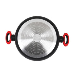 Leggno Colorgy Diamond Pro Sığ Pilav Tenceresi 24 cm Kırmızı Kulp