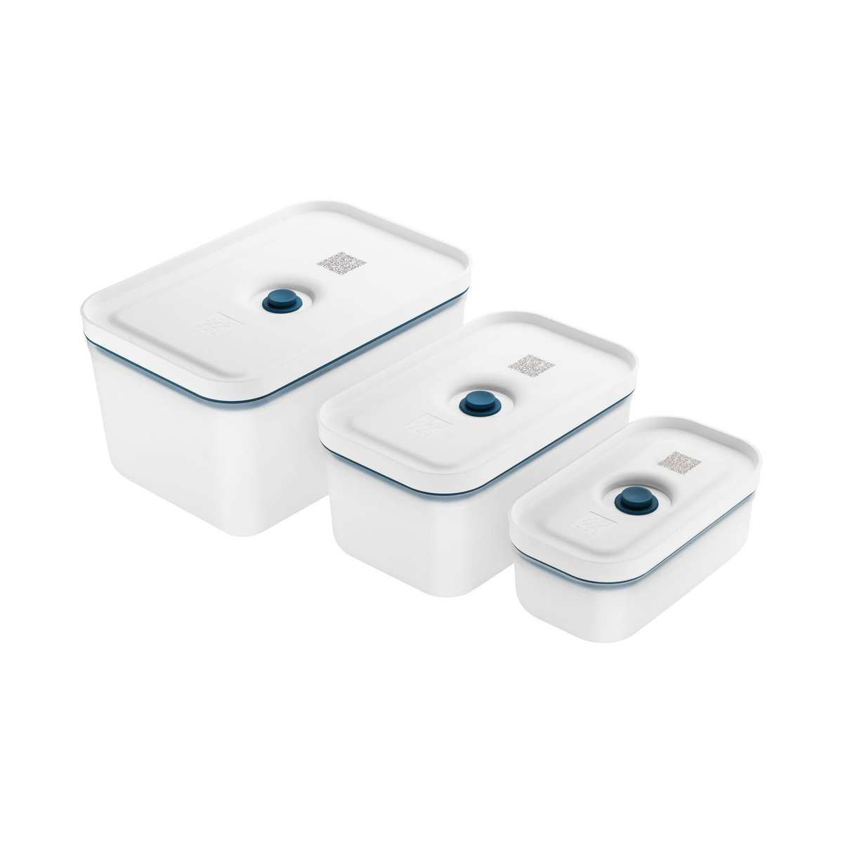Zwilling Fresh & Save Vakumlu Saklama Kabı Seti S/M/L Yarı Şeffaf-Akdeniz Mavisi